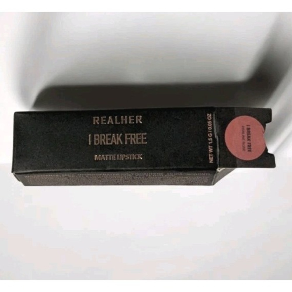 RealHer Lipstick I Break Free Praline Rose Matte Mini Travel Open Box
